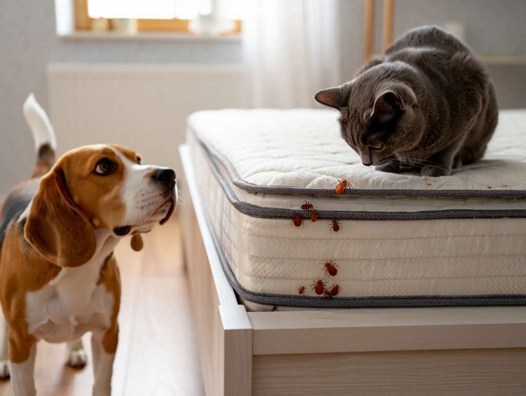 Punaises de lit et chats ou chiens
